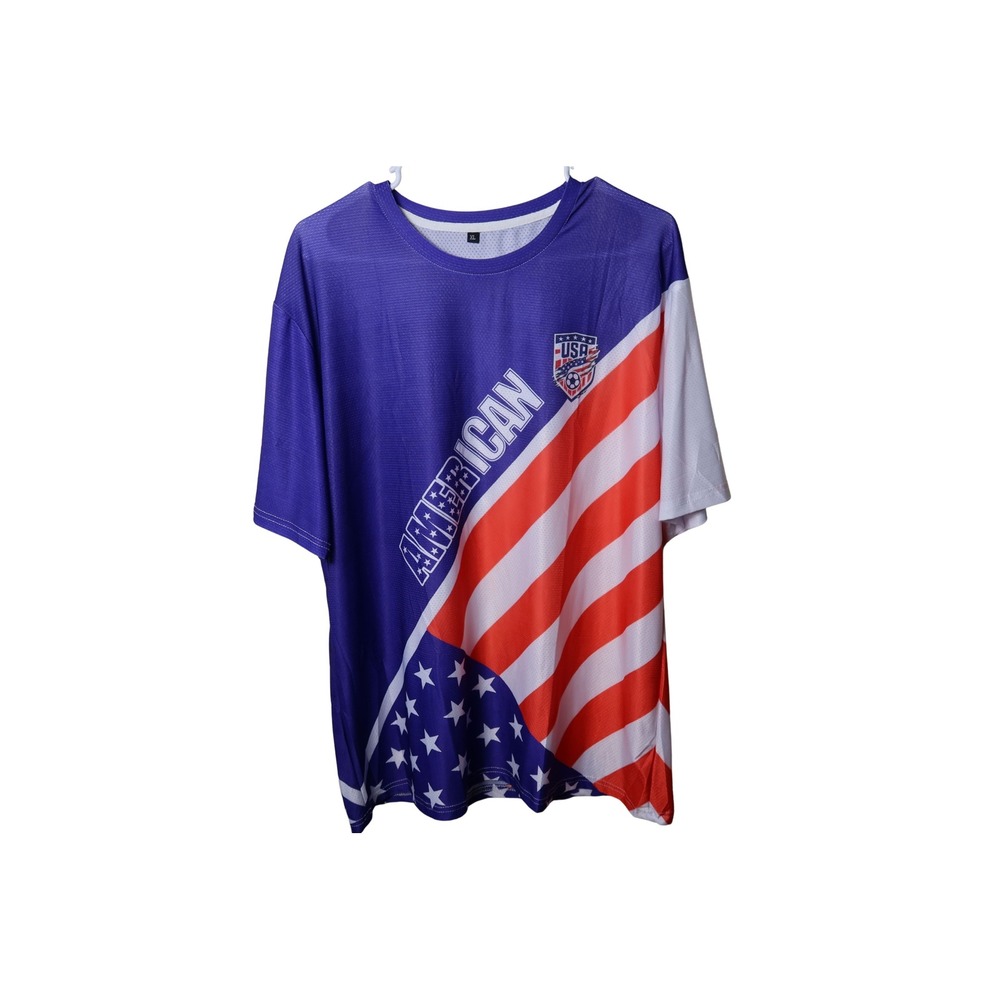 Unbranded American USA Soccer Style Jersey Stars Stripes Blue Red Mens XL